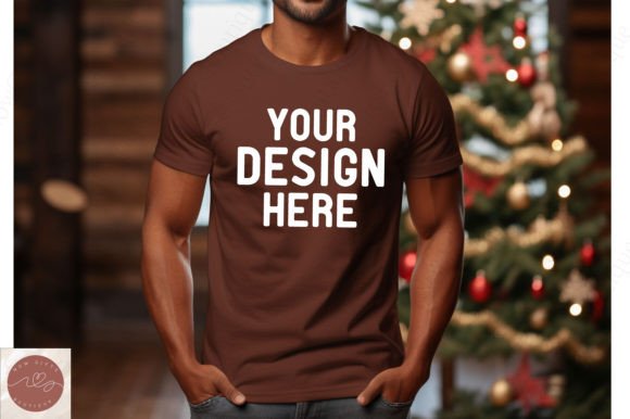 Beautiful Men Christmas T-Shirt Mockup30 for Graphics