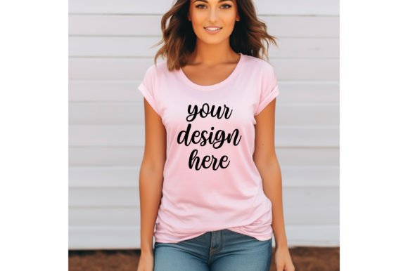 Breast Cancer Women T-shirt Mockup 1: Graphics for T-Shirts