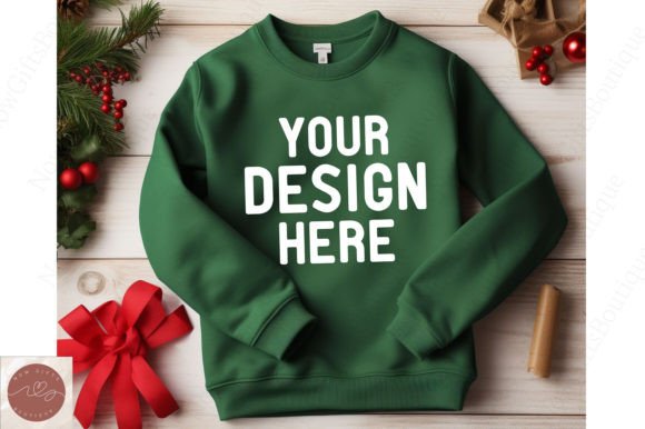 Christmas Sweater Gildan Mockup 13: Graphics for Hoodies Sweatshirts