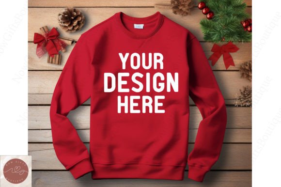 Christmas Sweater Gildan Mockup 15: Graphics for Hoodies Sweatshirts