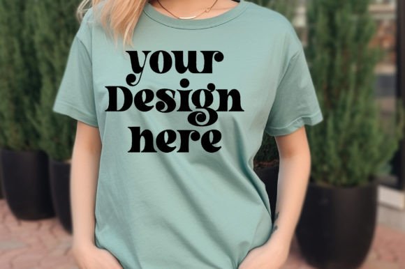 Comfort Colors C1717 ChalkyMint Mockup for T-Shirts & Graphics