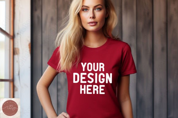 Comfort Colors Woman Tshirt Mockup 6: Graphics for T-Shirts