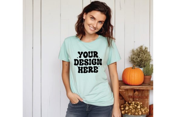Fall Heather Mint Mock: Fresh Graphics for T-Shirts