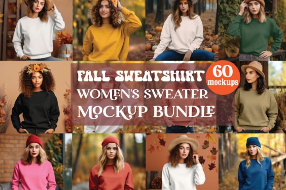 Fall Sweatshirt Mockups for Graphics & Hoodies