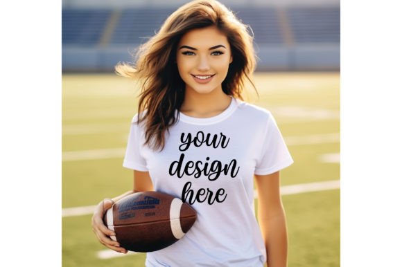 Football White T-shirt Mockup 3: Graphics for T-Shirts