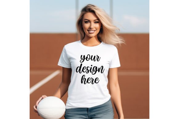 Free Football White T-shirt Mockup: Graphics for T-Shirts