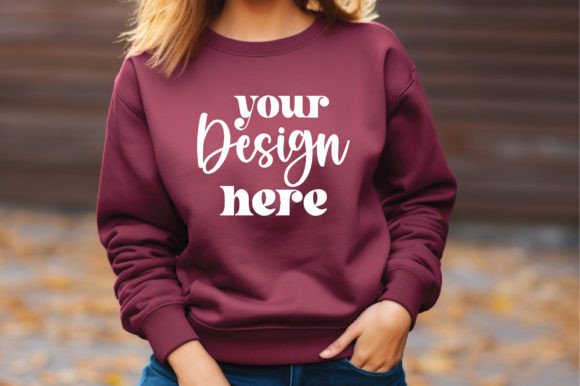 Gildan 18000 Fall Sweatshirt Mockup: Essential Graphics for Hoodies Sweatshirts