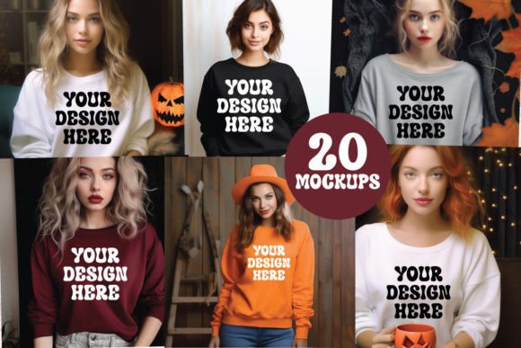 Gildan 18000 Halloween Bundle: Graphics for Hoodies Sweatshirts