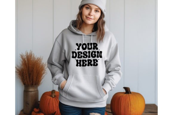 Gildan 18500 Fall Sport-Grey Mockup for Hoodies & Graphics