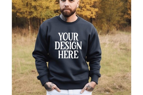 Men s Black Sweatshirt Mockup 15: Graphics for Hoodies Sweatshirts