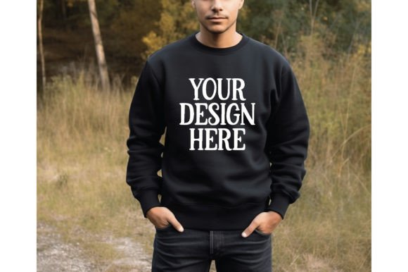 Men's Black Sweatshirt Mockup 3 Graphics Review