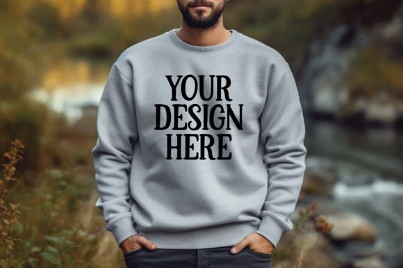 Men s Sportgrey Sweatshirt Mockup 9: Essential Graphics for Hoodies Sweatshirts