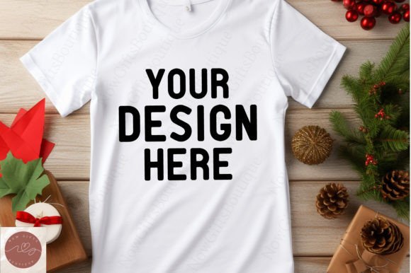 New Christmas Bella Canvas Mockup 8 for Graphics & T-Shirts