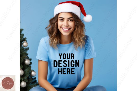 Nice Women Christmas T-Shirt Mockup 15: Graphics for T-Shirts