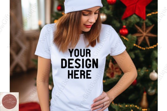Women Christmas T-Shirt Mockup 12: Graphics for T-Shirts